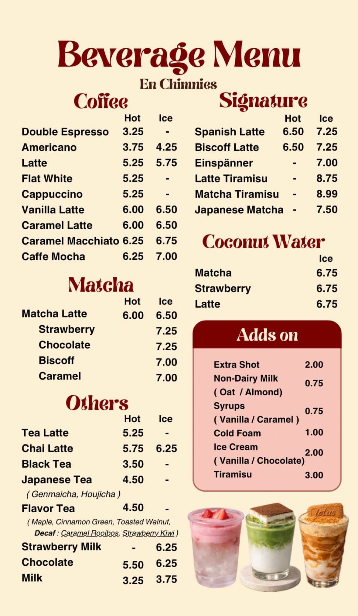 Full Beverage Menu